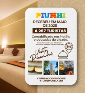 PIUMHI RECEBEU 6.257 TURISTAS EM MAIO PIUMHI RECEBEU 6.257 TURISTAS EM MAIO